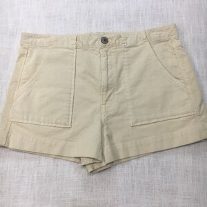 American Eagle Corduroy Shorts Women 12 Yellow High Rise Super Stretch Festival